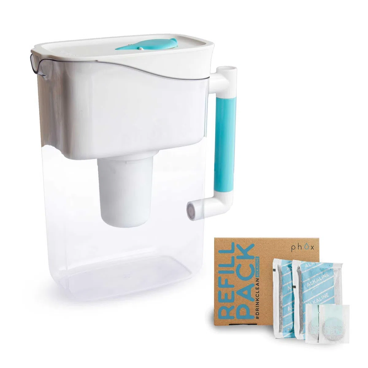 Phox Wave - Jarra de filtro de agua (2,8 L, cartucho ecológico recargable)