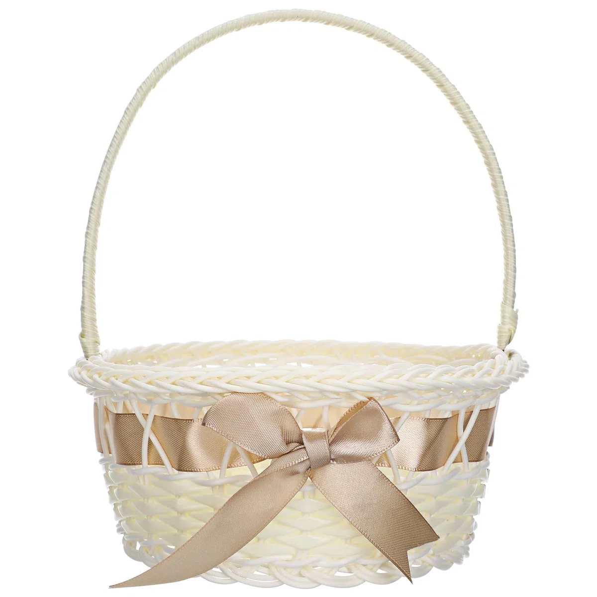 Amosfun Canasta De Flores Para Boda Hecha a Mano Con Mango Cesta De Mimbre Ligera Y PortáTil Para DecoracióN De Eventos Almacenamiento PráCtico Para Flores Y Dulces 8.26X7.08 Pulgadas