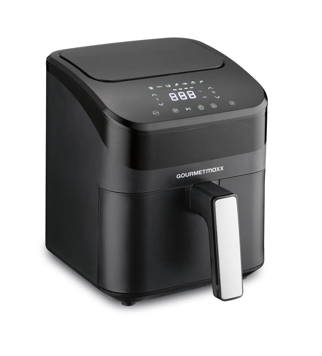 GOURMETmaxx Freidora de aire caliente digital de 4 litros, airfryer con temporizador y pantalla táctil, freidora con funciones y programas versátiles, freidora de ahorro de energía, prácticamente sin