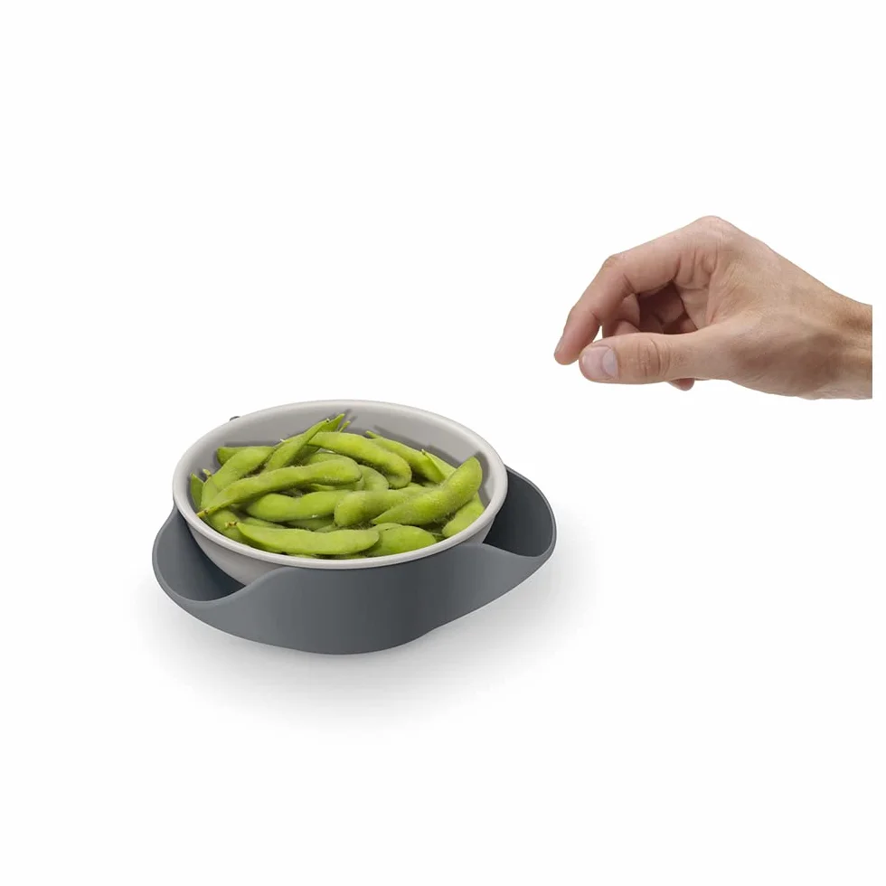 Joseph Joseph Double-Dish Cuenco de Servir con Compartimento para Desechos Alimentarios, Gris