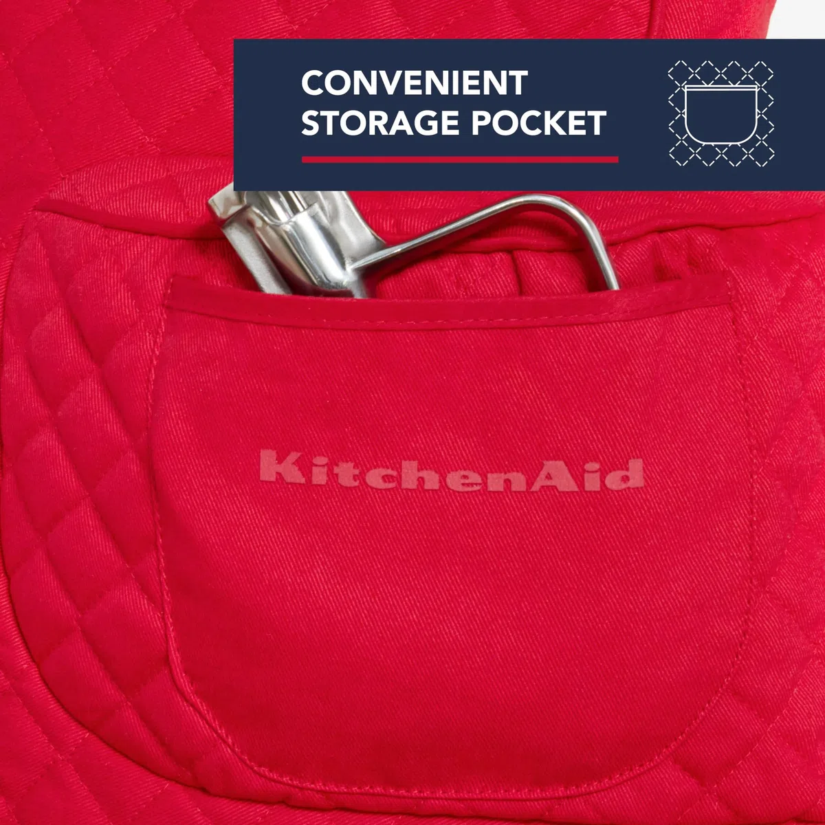 KitchenAid Funda acolchada ajustable para batidora de pie inclinable, paquete individual, rojo pasión, 14.3 x 18 pulgadas