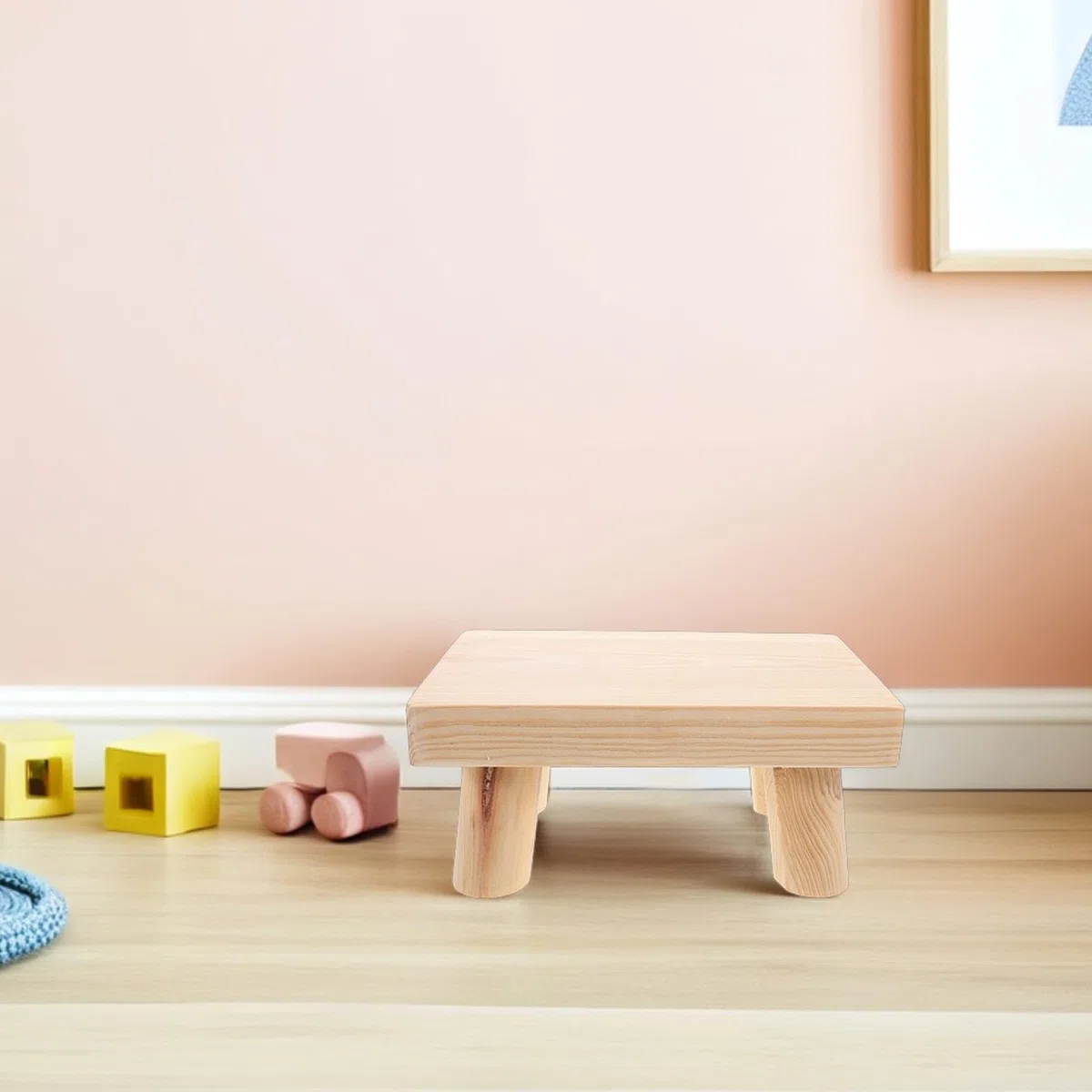 DOITOOL Taburete y Estructura Resistente, Ligero y Estable Pequeño de Madera con Superficie Antideslizante para Niños para Uso en Exteriores y Viajes