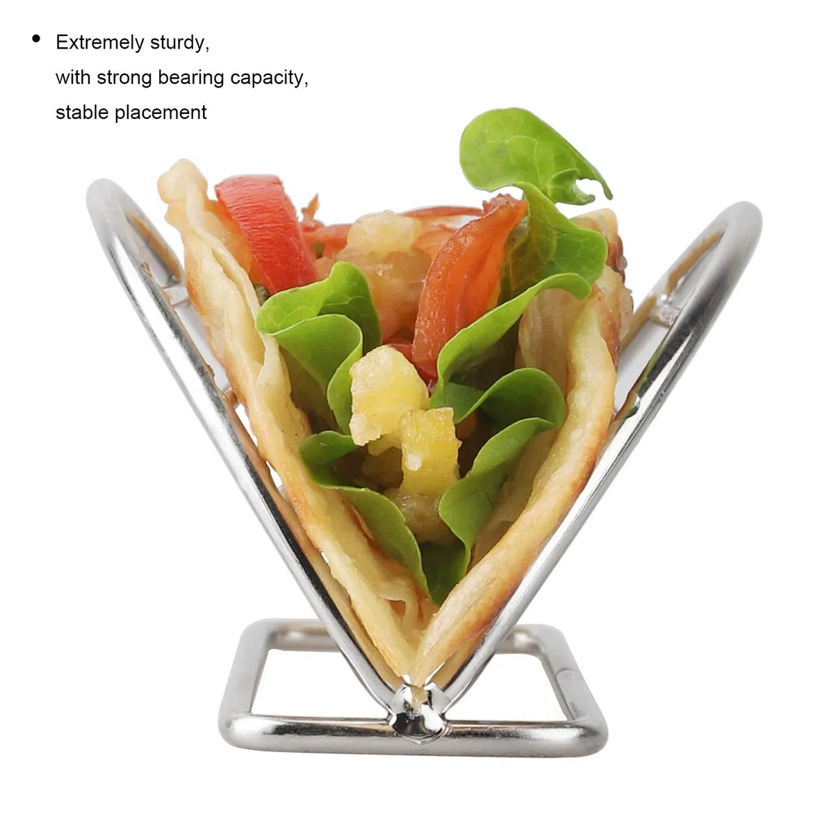 Soporte para tacos de acero inoxidable, bandeja para tacos, juego de cocina para tortillas, burritos, fiestas y restaurantes (soportes para tacos)