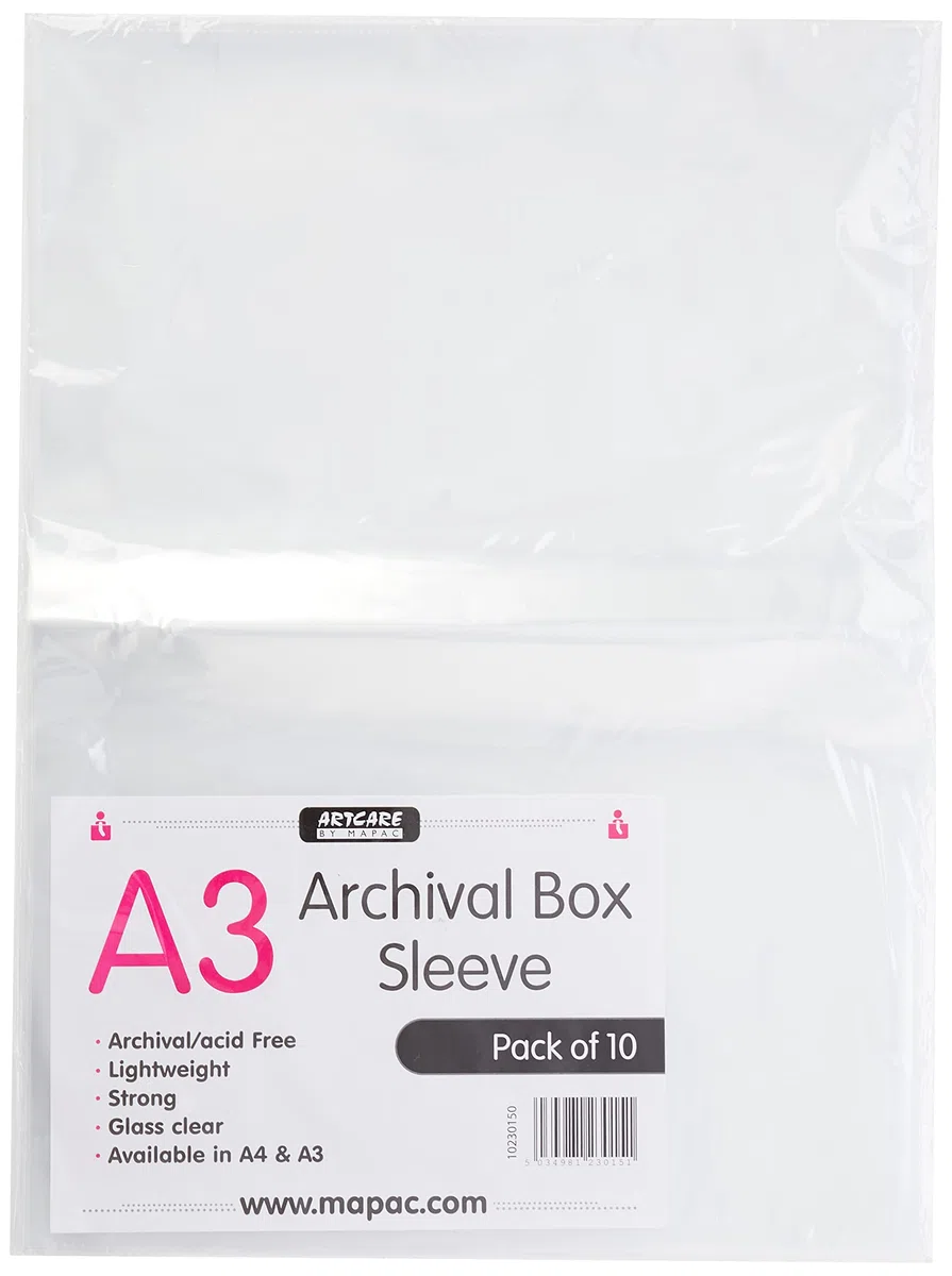Artcare Fundas para Caja de Archivo A3 PK 10 (no Perforadas), Material sintético, 45.5x0.1x35.5 cm