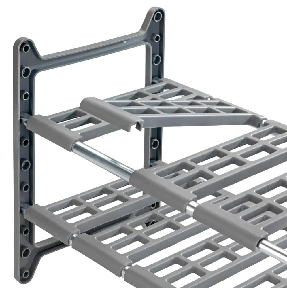 Wenko 2768010100 - Estantería para Armario de Fregadero (Distribución Ajustable, 44-82 x 39 x 28 cm), Aluminio y Plástico, Plateado