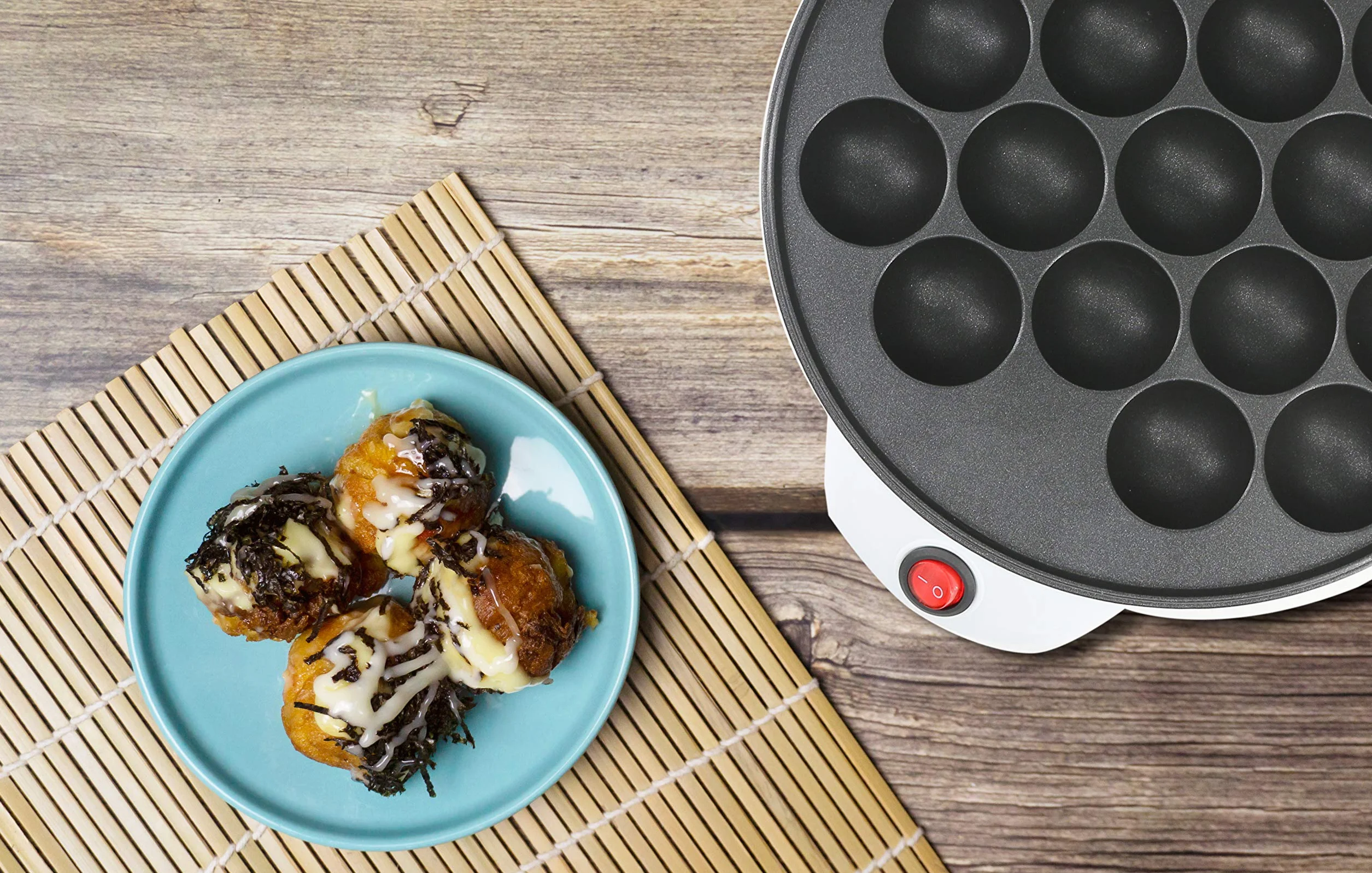 StarBlue Takoyaki Maker - Máquina eléctrica fácil y fácil de operar para hacer bolas de pulpo japonesas Takoyaki AC 120 V 50/60 Hz 650 W