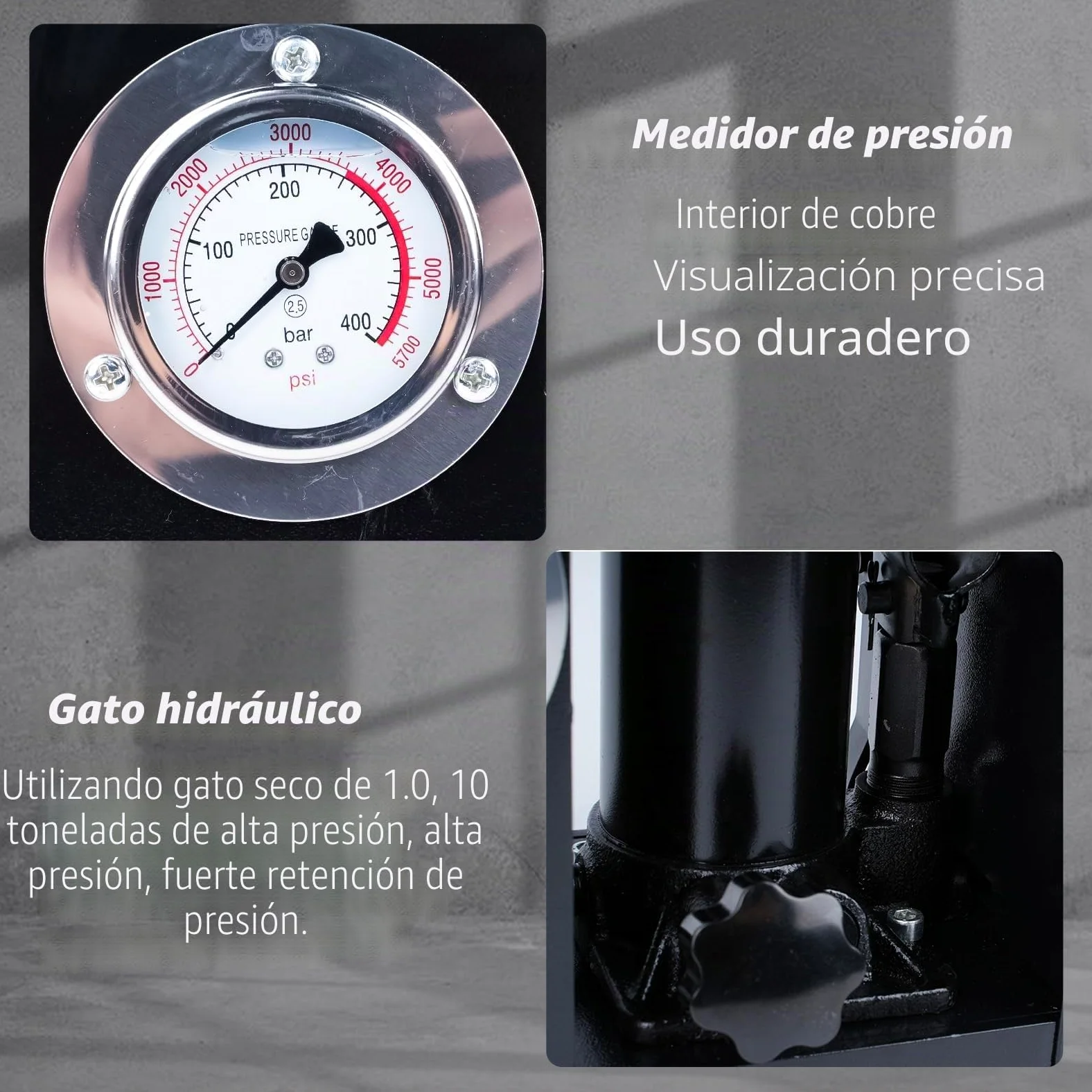 Máquina hidráulica de prensa en caliente, 600W Máquina de prensa de calor hidráulica manual 5 toneladas de presión Extractor de colofonia para bares de café y hogar, rojo
