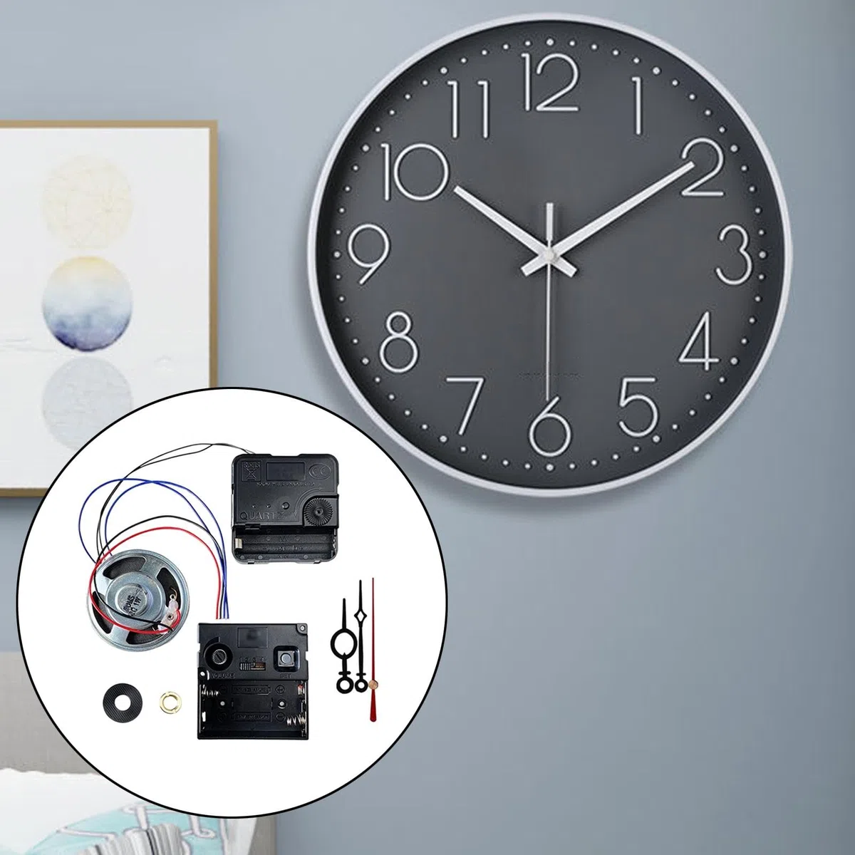 Colcolo Mecanismo de Movimiento de Reloj de Pared de Bricolaje con Piezas de reparación de Manos Reparación de Reloj con Caja de música para reemplazo de, Estilo b