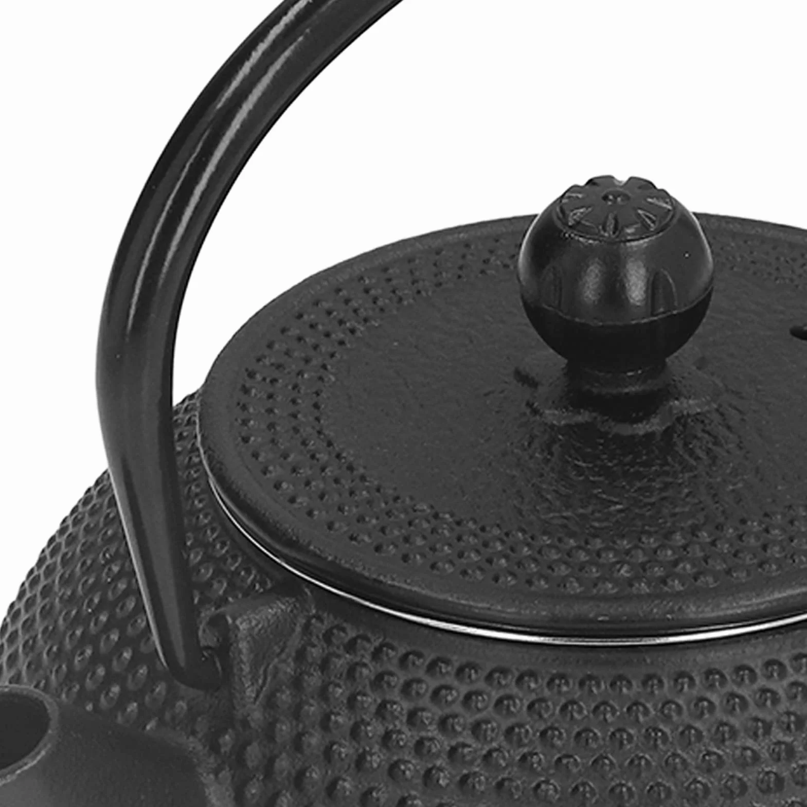Aramox Juego de Tetera de Hierro Fundido, Juego de Tetera Japonesa de 800 Ml con 2 Tazas, de Hierro Fundido para Hervir y Preparar, de Estufa Negra Grabada para Amantes del té, Uso Familiar