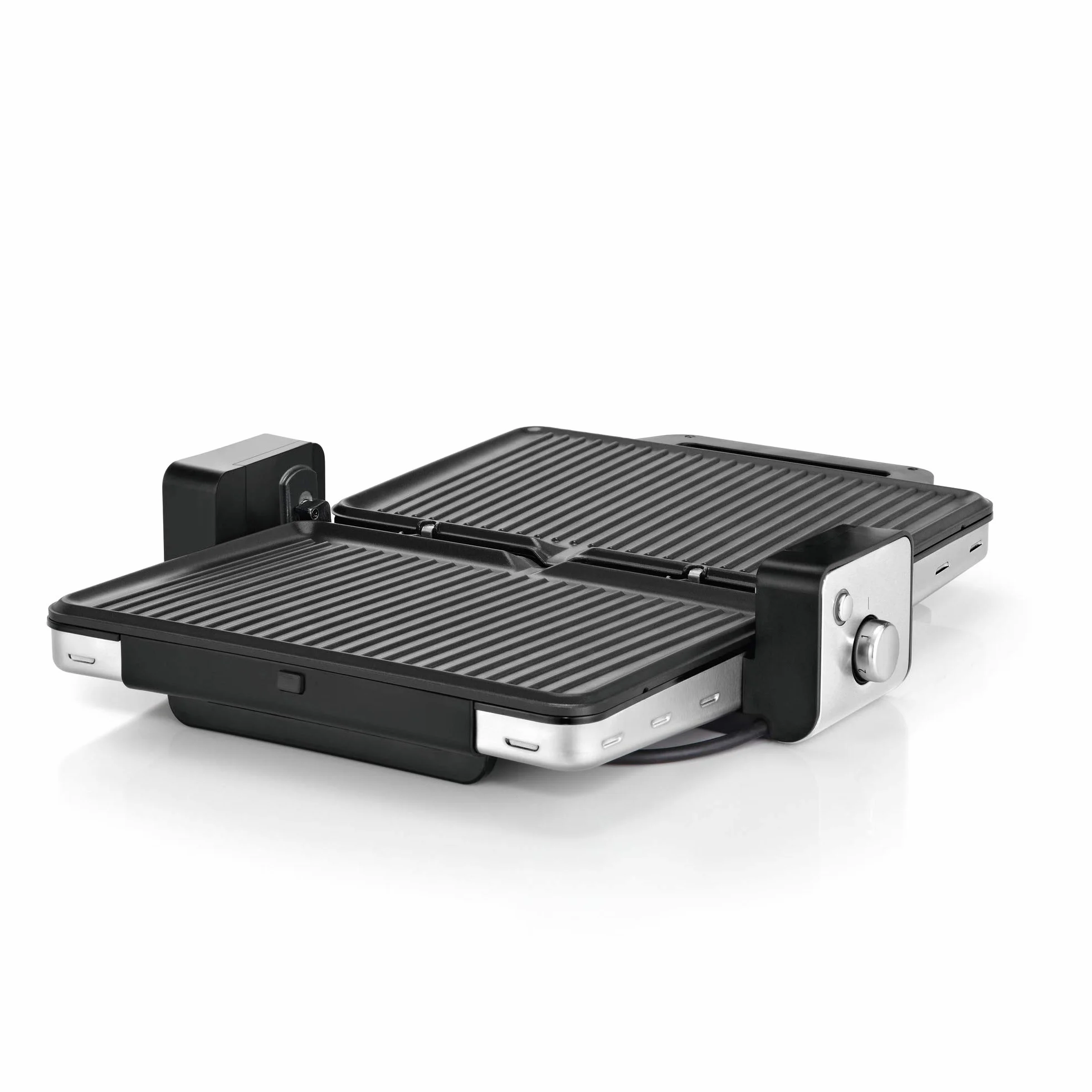 WMF Lono - Contact Grill 2 en 1, 2100 W, Temperatura y altura ajustable, Bandeja antigoteo, 2 placas de aluminio fundido