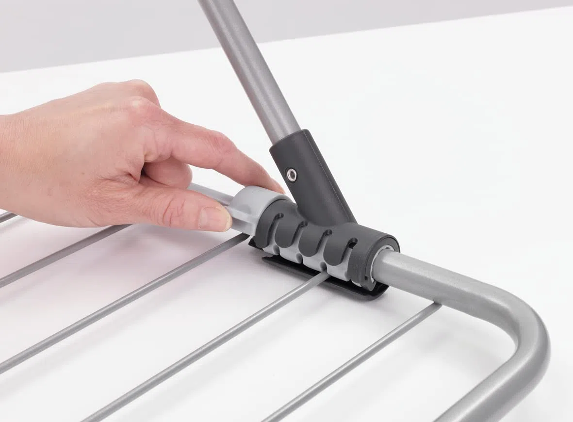 Brabantia - Tendedero para Colgar - Optimiza el Espacio - Brazos Plegables - para Puertas estrechas - con Cierre Inteligente - Sencillo de Instalar - Blanco - 4.5m