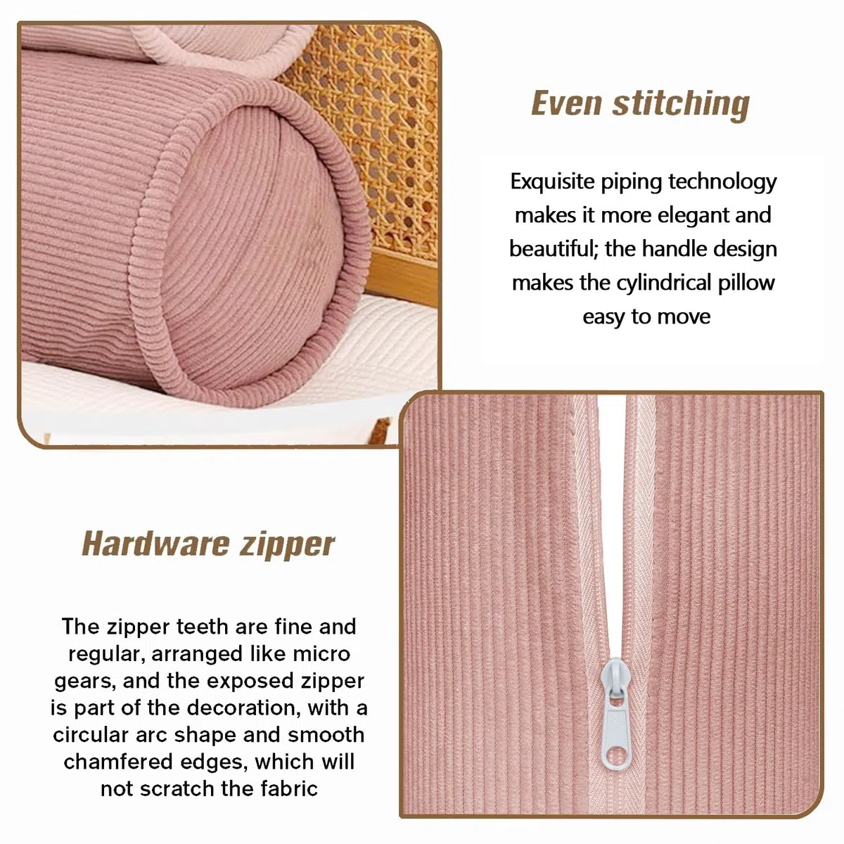 Fundas de Almohada Cilíndricas for El Cuello for Cama Decoración del Hogar Suave Cómodas(1,180x20cm)