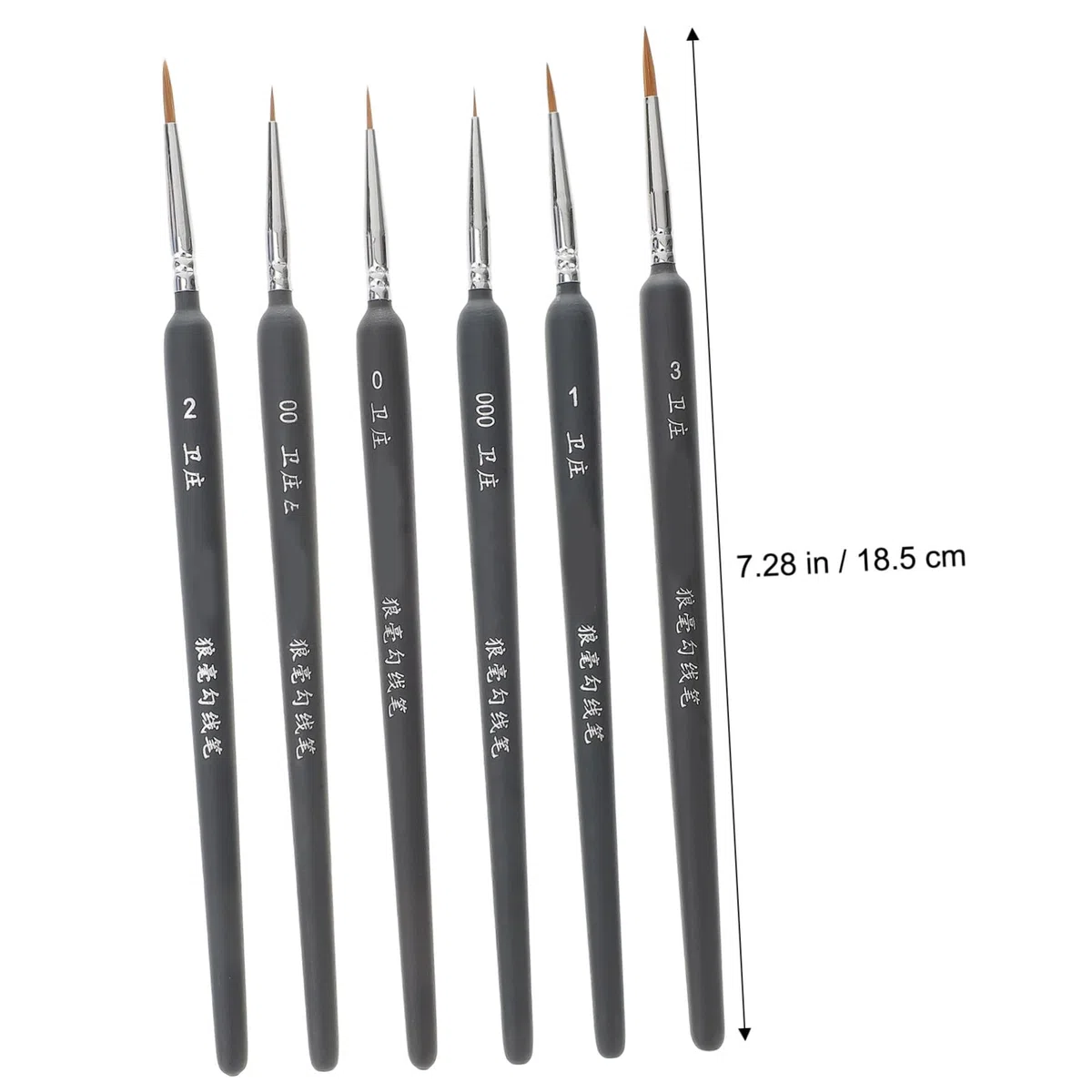 Pinceles de Pintura de Detalle Set 6 Piezas Pinceles de Acuarela de Pelo de Comadreja Pincel de Pintura en Miniatura Suministros de de Pluma para Detalles Finos Y de