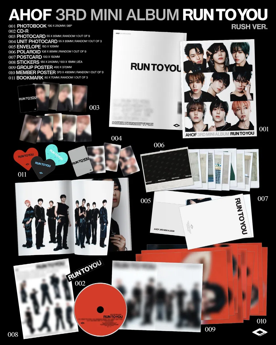 (Juego de 3 versiones: 1 libro de fotos + 1 Digipack + 1 QR) AHOF RUN TO YOU 3er mini álbum con seguimiento