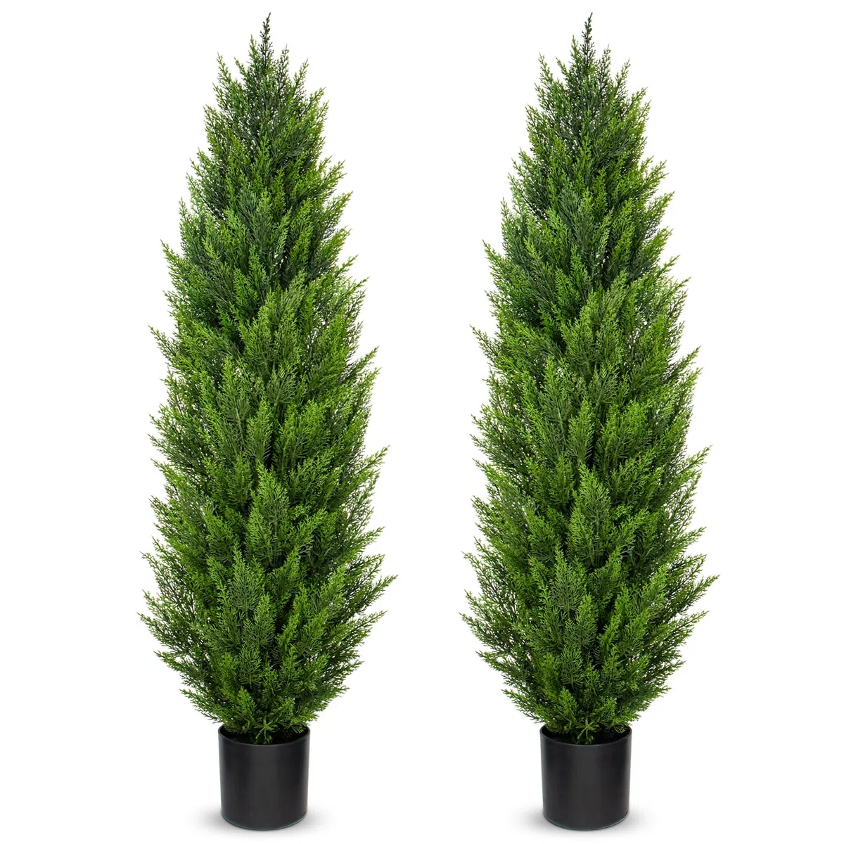 Hollyone 2 árboles de ciprés Artificiales de 150 cm, árboles de topiario Artificiales con Troncos extraíbles, decoración de Cedro Artificial para Interior y Exterior, decoración del hogar, jardín