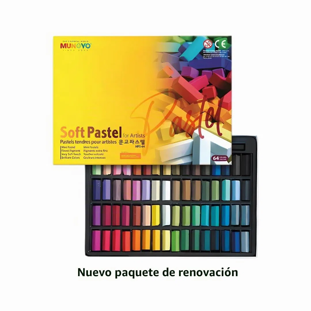 Juego de 64 tizas de colores variados de Mungyo, colores pastel, no tóxicos (B441R078-7003A)