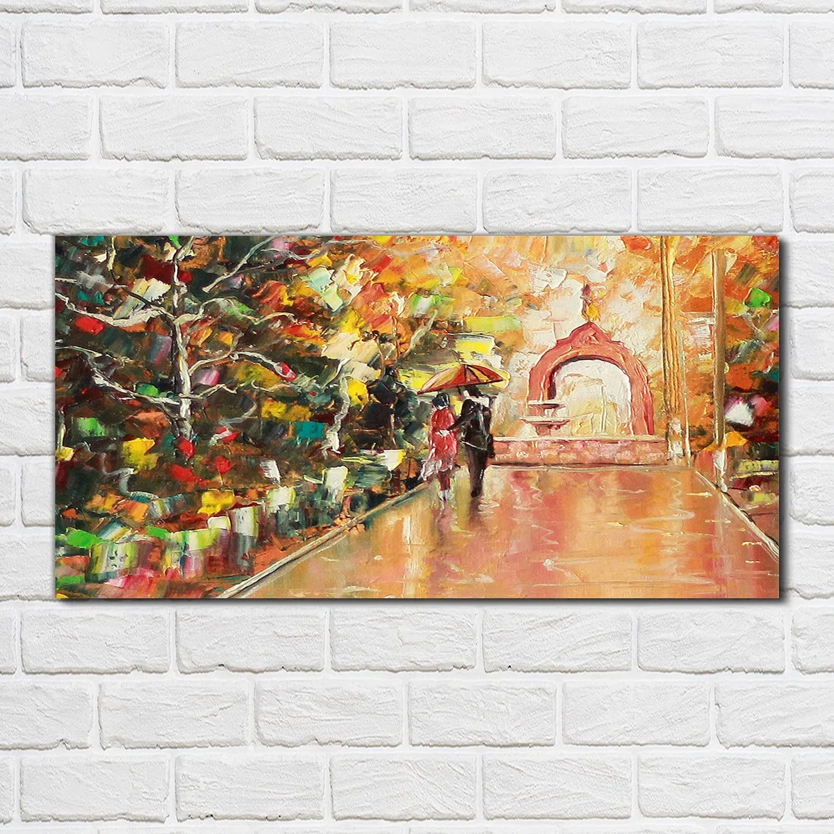 Coloray Pintura Vidrio Acrílico 100x50cm Cuadro De Pared De Arte De Vidrio Sala De Estar Cocina Acryl Mural - Árboles Pareja Pintura