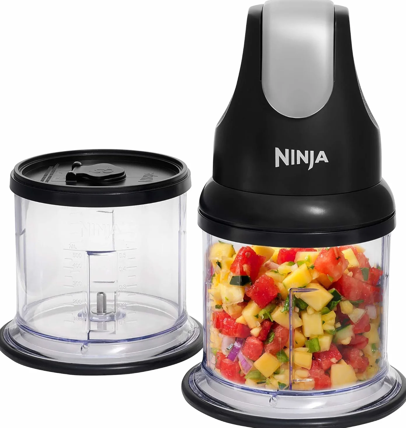 Ninja Express Chop Mini picadora de hierbas y verduras, pica y tritura para hacer salsas, purés y sopas; negra NJ1002EUBK
