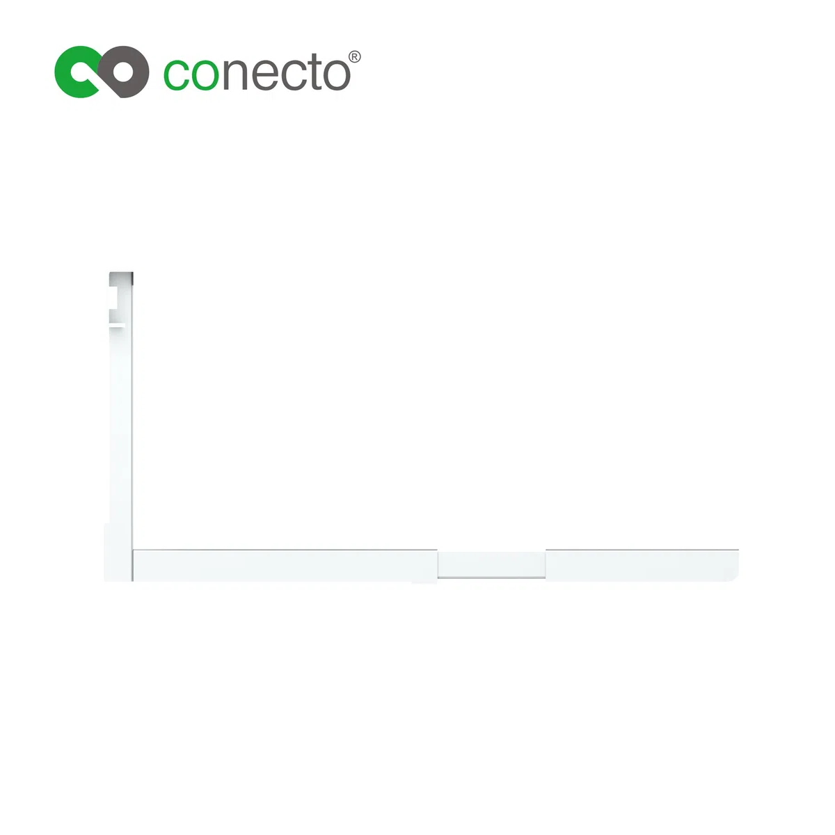 conecto Universal/Soporte para microondas para Montaje en Pared, Soportes Ajustables en Longitud (38,5-53,5 cm), Ancho de Soporte 43 cm, Capacidad de Carga máxima 35,0 kg, Blanco