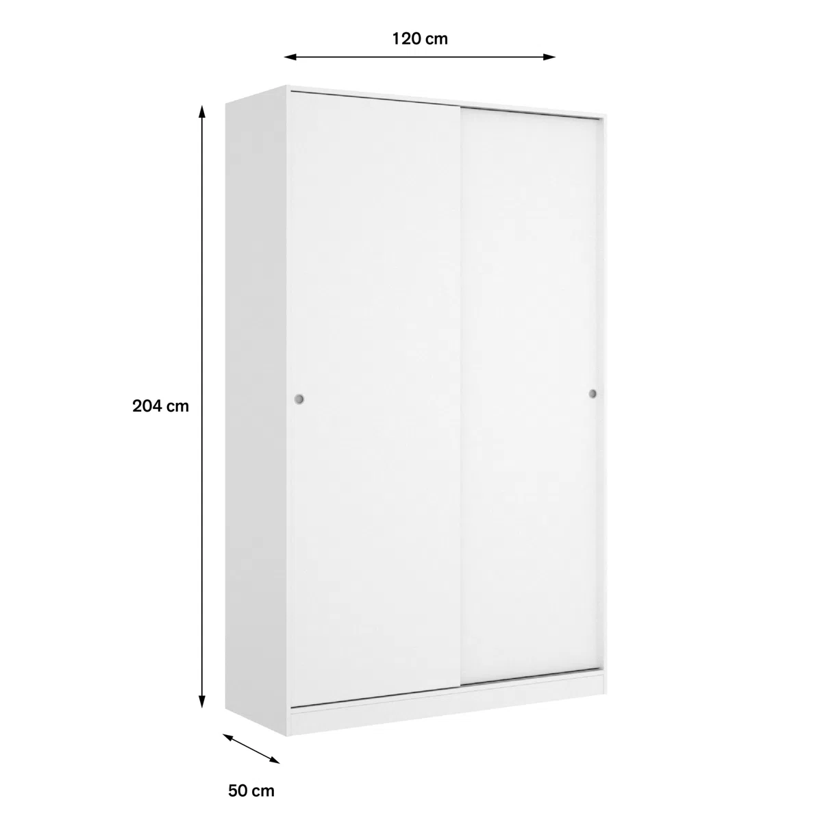 DEKIT GRUPO RIMOBEL Armario con dos puertas correderas Blanco, 204x120x50 cm