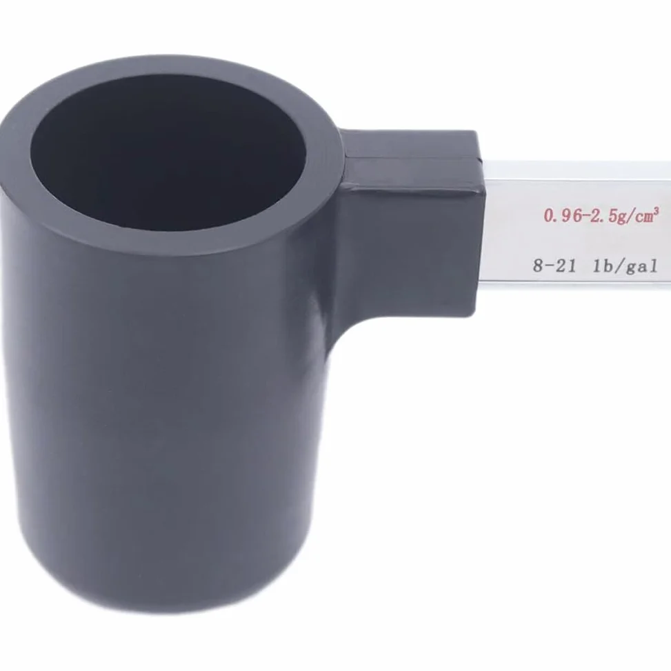 Hidrómetro de lodo para medición de densidad de líquidos de laboratorio, rango de 0,96-2,5 g/cm³, precisión de 0,01 g/cm³, doble escala