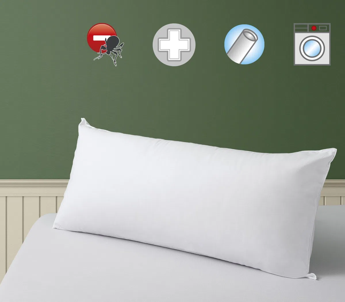 Savel - Almohada Antiácaros con Tejido de algodón | Firmeza Media | 40x150 cm