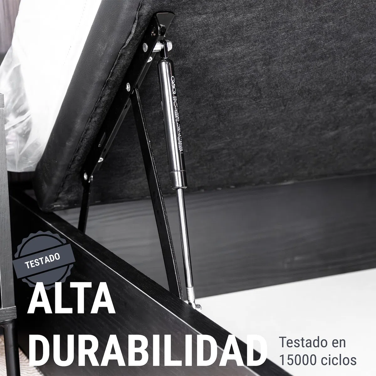 VERDU - Kit Bisagra Canape 135x190 o Canapes 150x190 con Amortiguador Canape, Tornilleria y Arquillo Fabricado en Acero Negro Facil Instalacion, Movilidad Suave para Cama Abatible (Canapé 105x190)