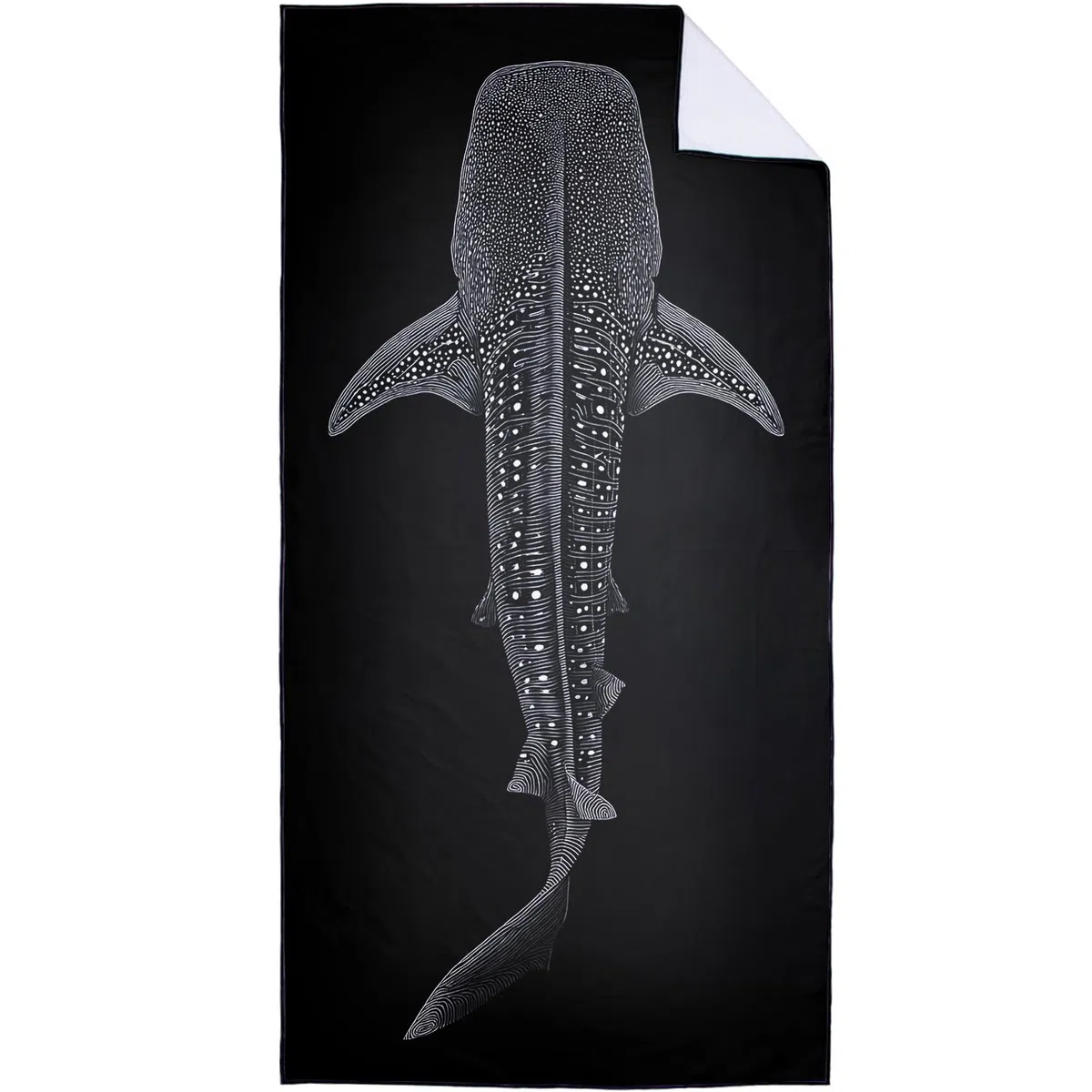 YISUMEI Toalla de playa de microfibra XXL, diseño de tiburón ballena, toalla de playa ligera, de secado rápido, color negro, 180 x 90 cm