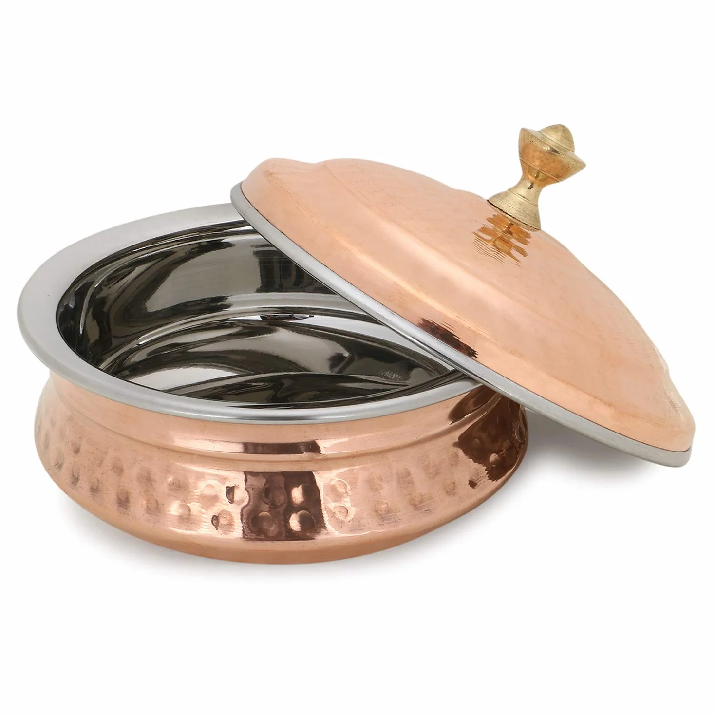 Zap Impex Dishes Indian sentence 2 copper serving bowl with lid terrines by