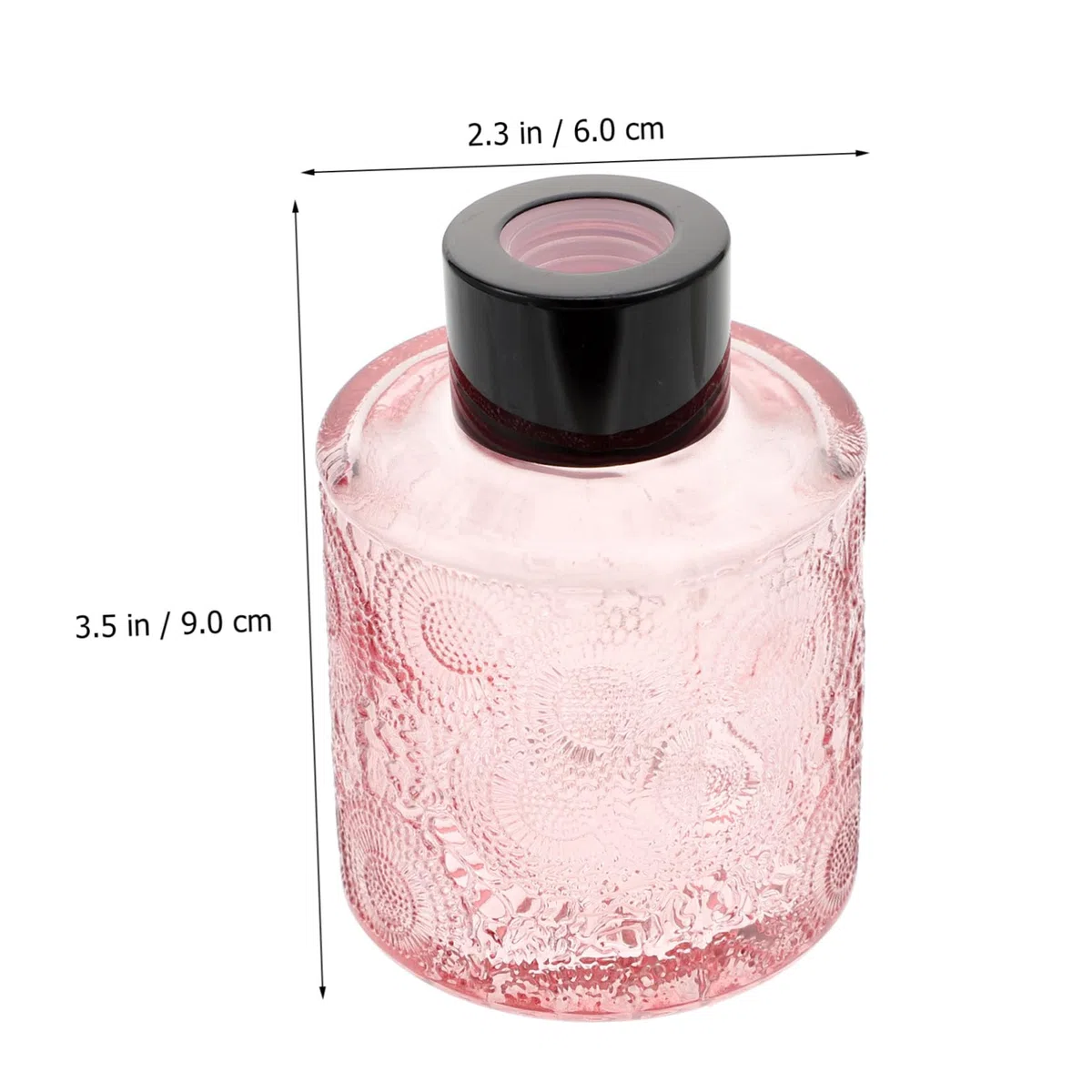 PartyKindom 4piezas Botellas Aromaterapia Relieve Recipientes De Vidrio Decorativas Para Perfume Seco Difusor Hogar Dormitorio Oficina