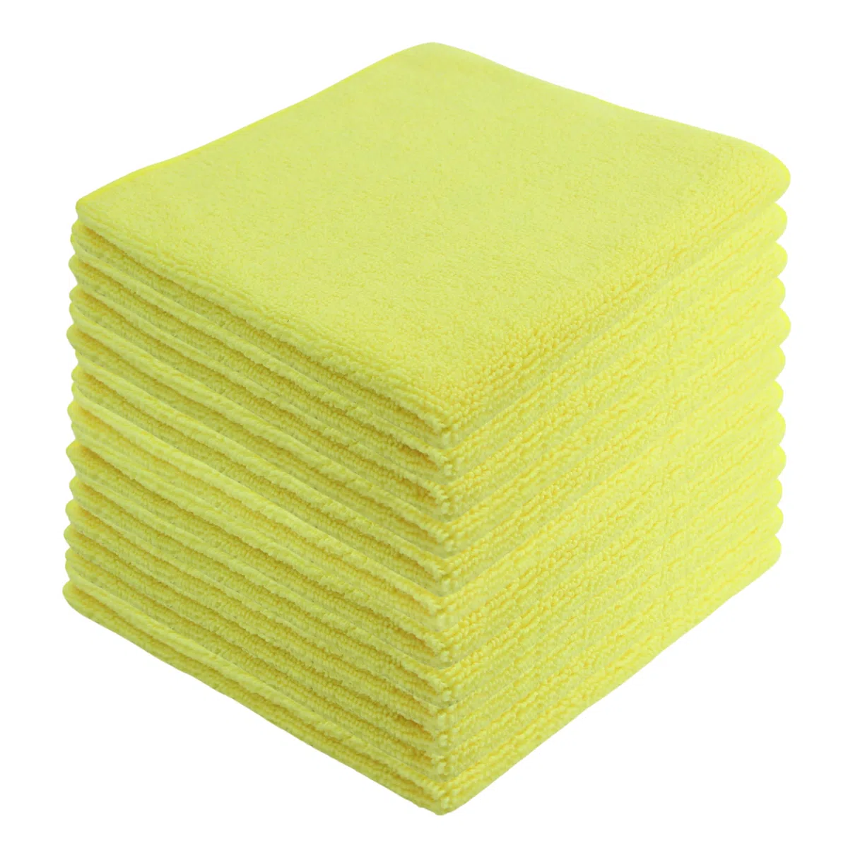 Paños de limpieza de microfibra, paquete de 12, 16 x 16 pulgadas, multiusos, más suaves, altamente absorbentes, sin pelusas, reutilizables, lavables, toallas profesionales, amarillas, para