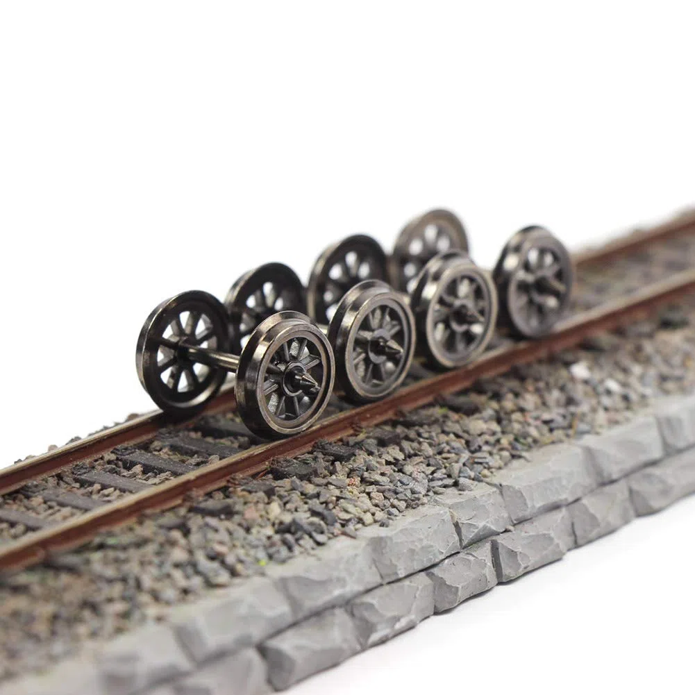 Evemodel H0 DC HP1487 - Juego de ruedas de metal para maquetas de tren (12 unidades, 36'')