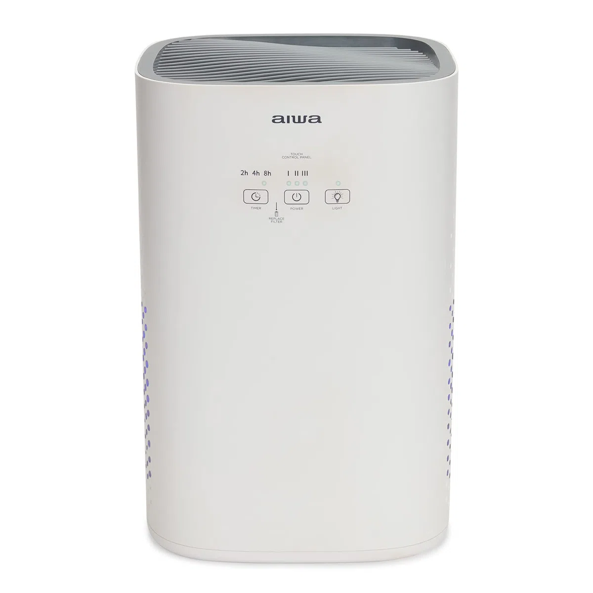 Aiwa PA-100: Purificador de Aire con Filtro H13 HEPA, Ionizador, Filtración 99,95%, Ultra Silencioso, Temporizador, 3 Velocidades de Ventilación, UV LED, 17 m², Control Táctil, Blanco