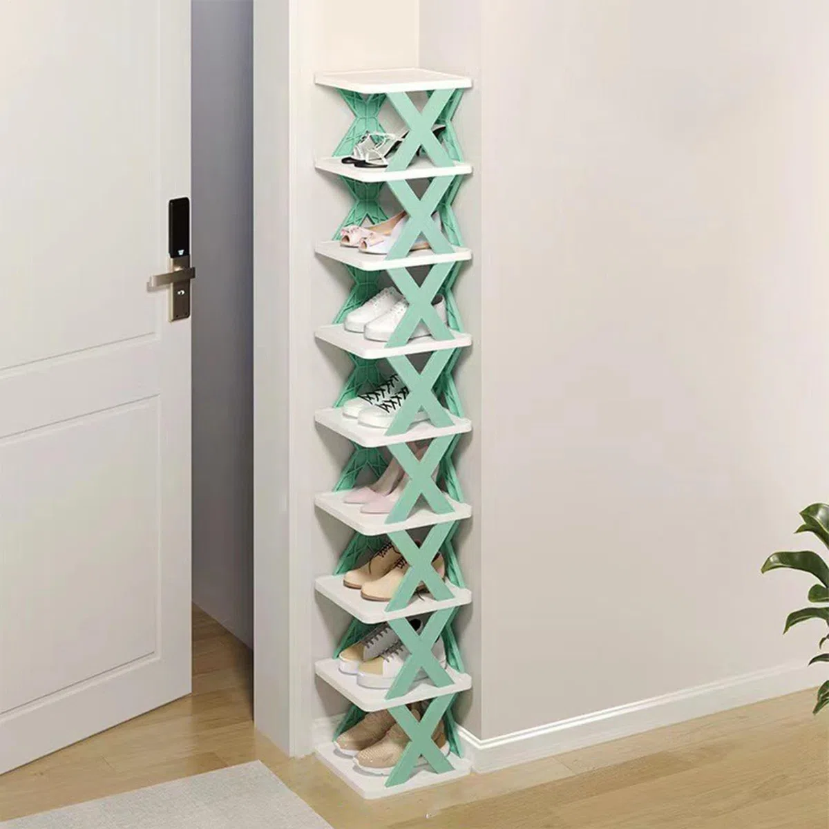 Genérico Perchero de Zapatos Plegable,Organizador Alto de Zapatos Plegable para Zapatillas | Estante Organizador Multifuncional Vertical de Calzado para Armario Baño y Esquina