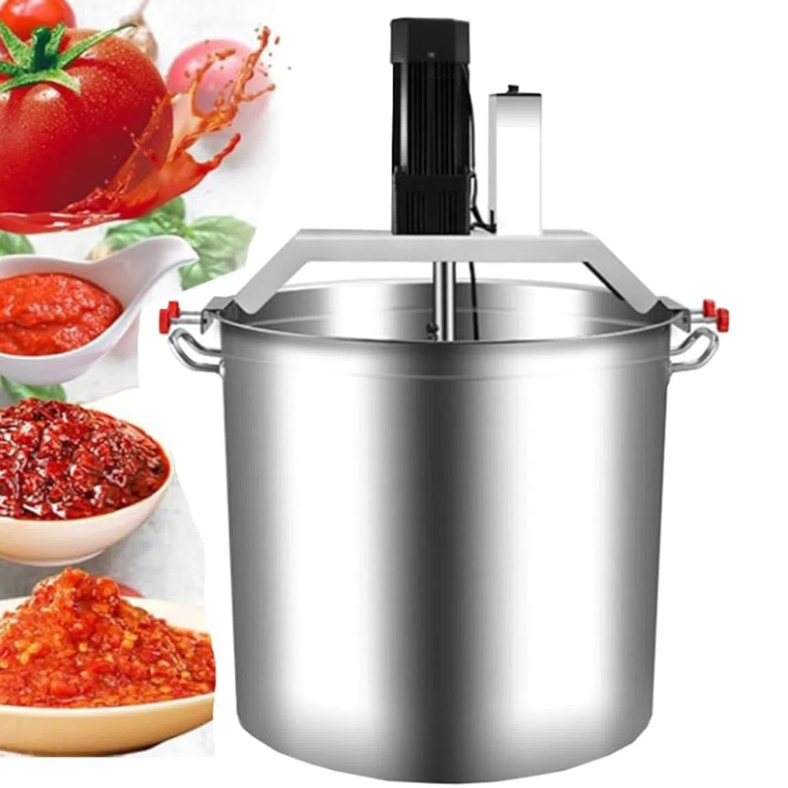 Mezclador eléctrico de alimentos, mezclador agitador de olla de 40 L y 80 L, mezclador de calefacción de acero inoxidable para mermelada y salsa, equipo de mezcla automático para llenado pegajoso