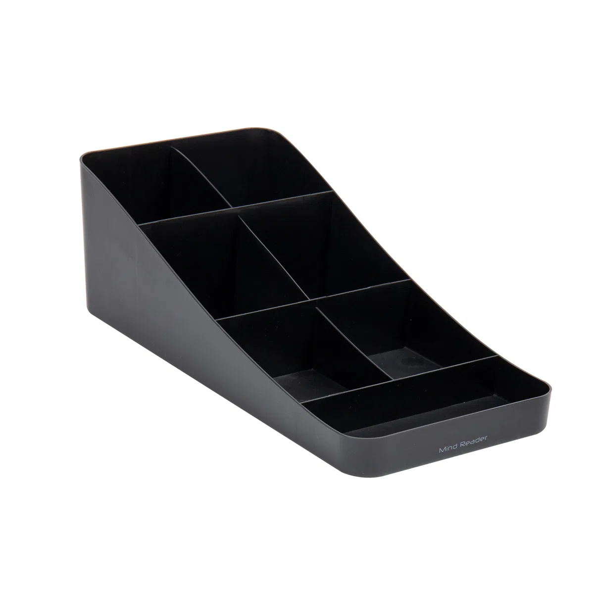 Mind Reader COMP7-BLK Anchor Collection - Organizador de mesa de café y condimentos con 7 compartimentos, plástico, color negro