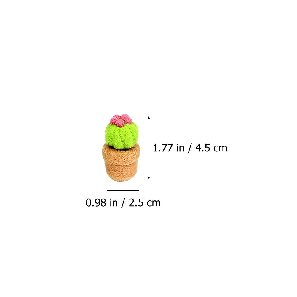 LALAFINA Kit De Fieltro De Aguja Para Manualidades Cactus Mini Decoraciones De Lana Para Hogar Y Niños Materiales De Inicio Diy Para Bricolaje Creativo