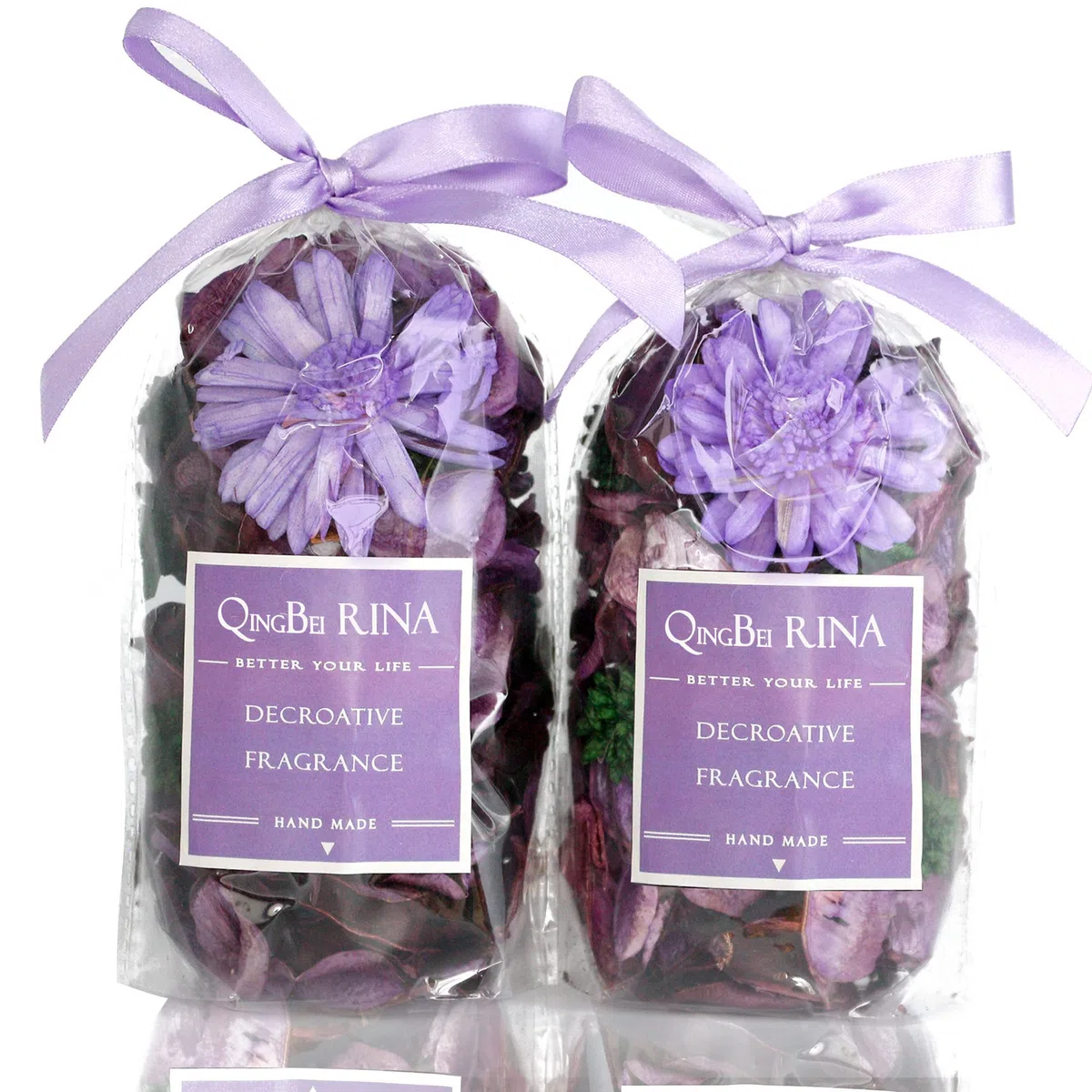 Qingbei Rina Potpourri Lavanda 2 Bolsas, 90g de Fragancia para otoño, Bolsa de popurrí, decoración de Flores, Aroma a habitación, jarrón de Invierno
