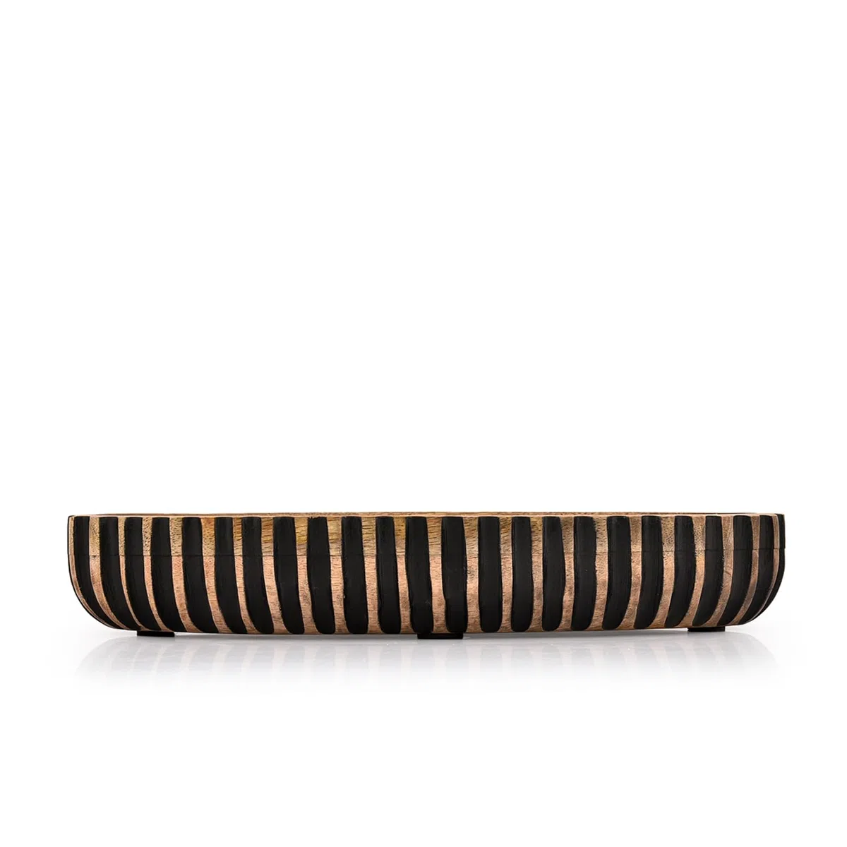 Kimona Tazón decorativo de madera, centro de mesa, decoración de mesa, cuenco largo de madera para centro de mesa (14 x 6 x 2.3 pulgadas)