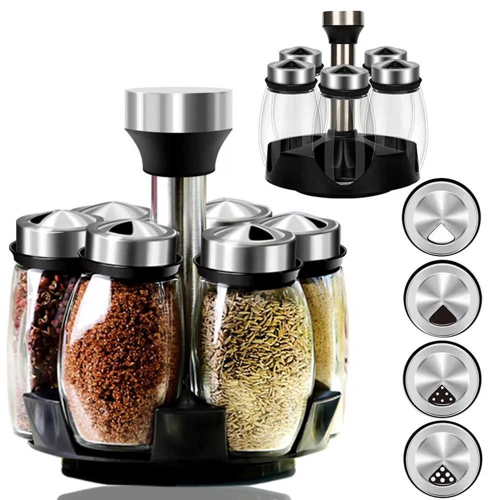 Botes Especias Cristal, Botes Especieros Para Cocina, Especias para Cocinar, Frascos de Vidrio con Tapa, Tarritos de Cristal Pequeños con Tapa, Spice Rack para Salero y Azucarero