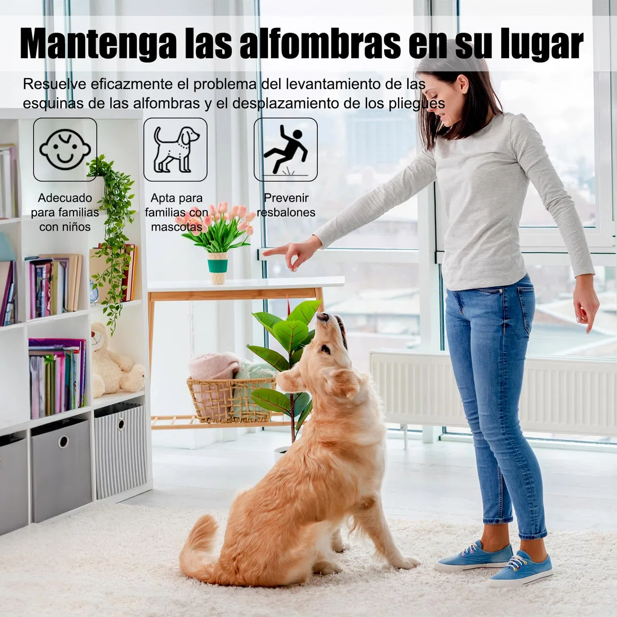 Almohadilla de Alfombra de Fieltro Antideslizante, 80x130cm con Respaldo de Goma, Protector Debajo de la Alfombra para Pisos de Madera, Mantiene Las alfombras en su Lugar, Suave y Seguro
