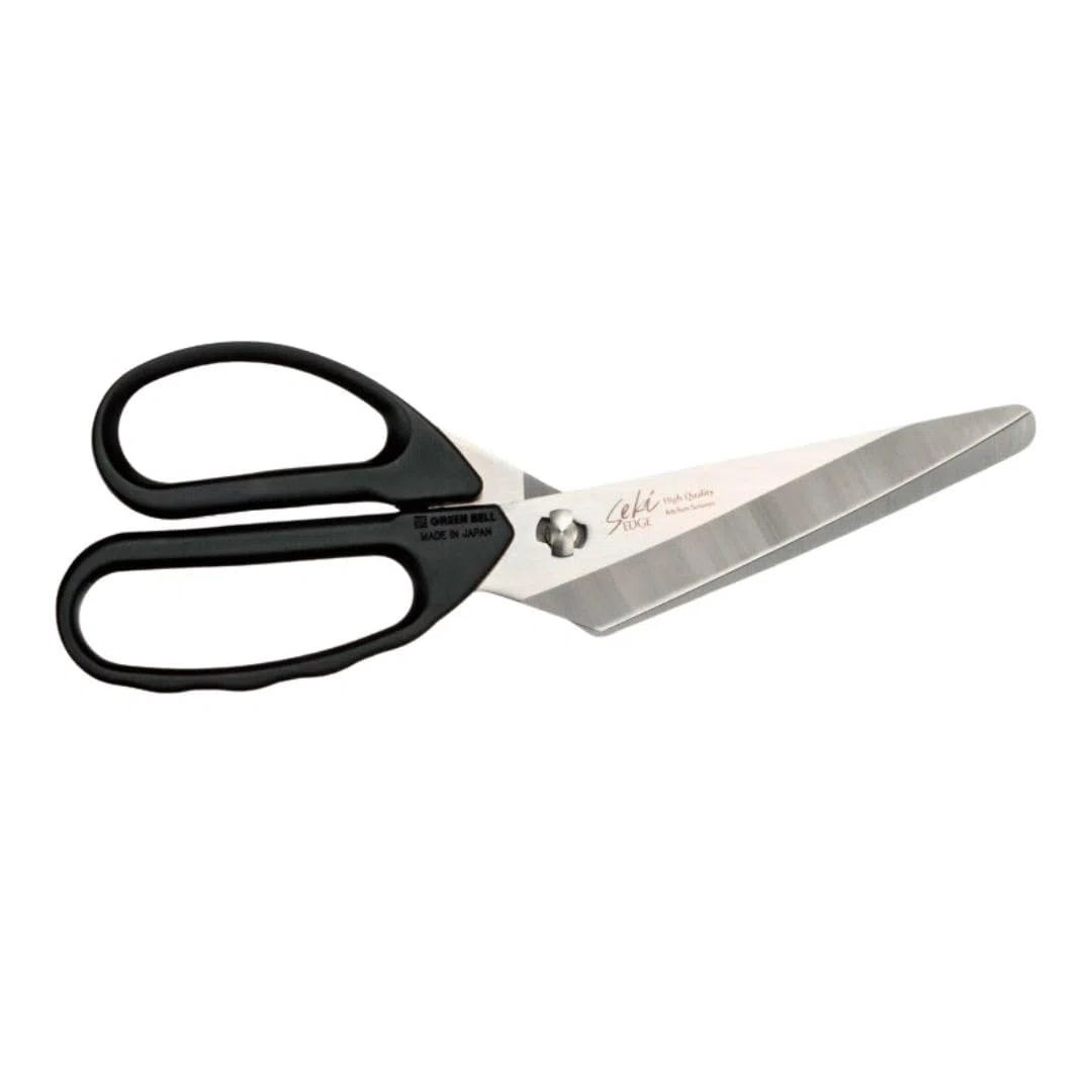 GREEN BELL Tijeras de cocina 2 en 1 con función de cuchillo, desmontables, aptas para lavavajillas, hoja de acero inoxidable, mango de elastómero, funda de polipropileno, 206 mm (SJ-K220)