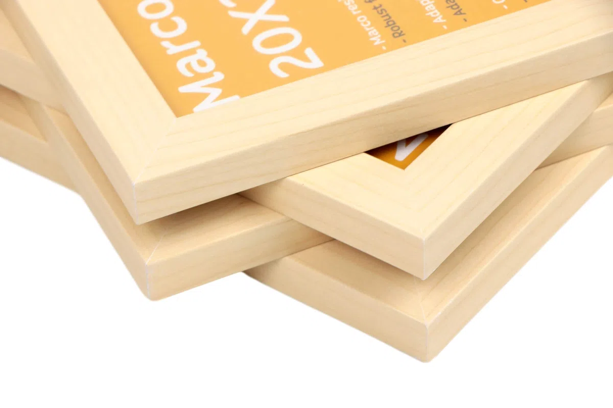 Nacnic - Pack 4 Marcos de Madera MDF Clara y Vidrio Acrílico | Protección y Expositor de Fotografías, Láminas, Pósters, Cuadros y Decoración para Salón, Dormitorio u Oficina | 20x20 cm