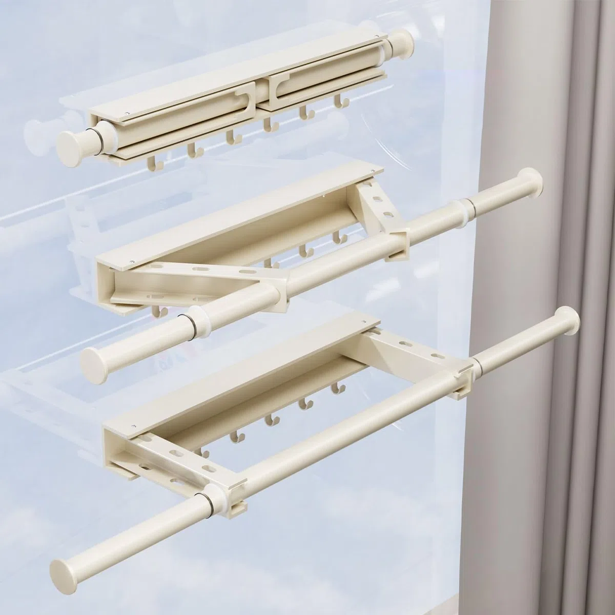 Estante de secado de ropa | Estante de secado de ropa plegable | Percha de soporte resistente para interiores, habitación, puerta, toalla, ropa, pared, balcón al aire libre