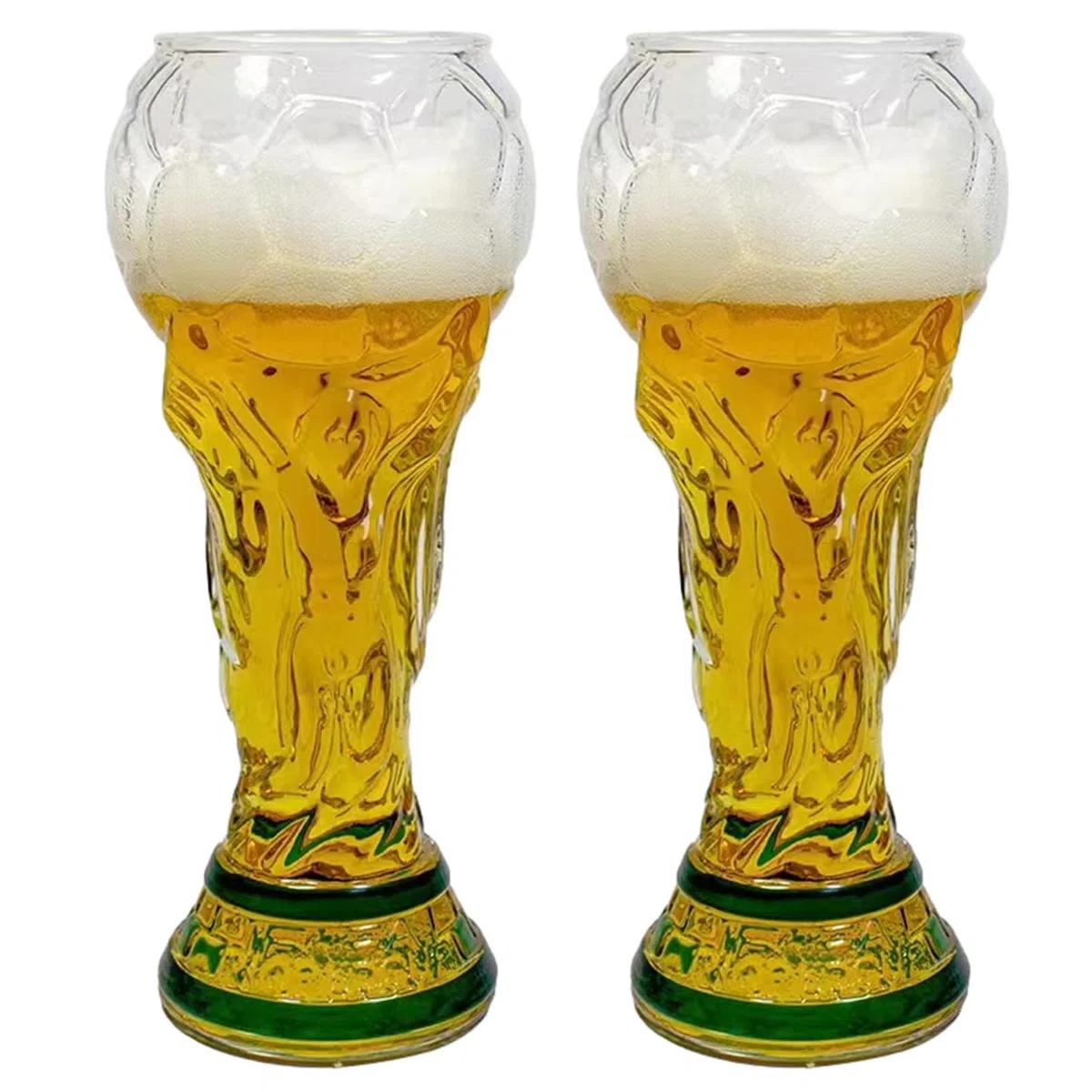 SpirWoRchlan Copa Mundial Trophy, Vasos Cerveza para La Copa Mundial de FúTbol 2026, 500ml Jarra de Cerveza, Regalos para Hombres Aficionados Al FúTbol (2 piezas B)