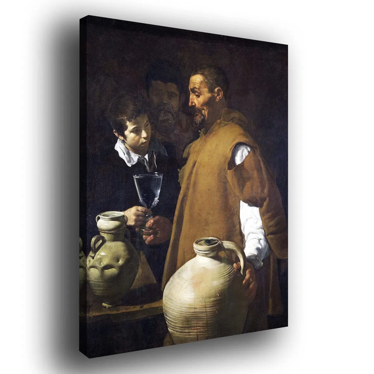 Genérico Cuadro Lienzo Canvas El aguador de Sevilla Diego Velazquez 1620 – Lienzo con Bastidor 3cm - Alta resolución (74_x_100_cm)