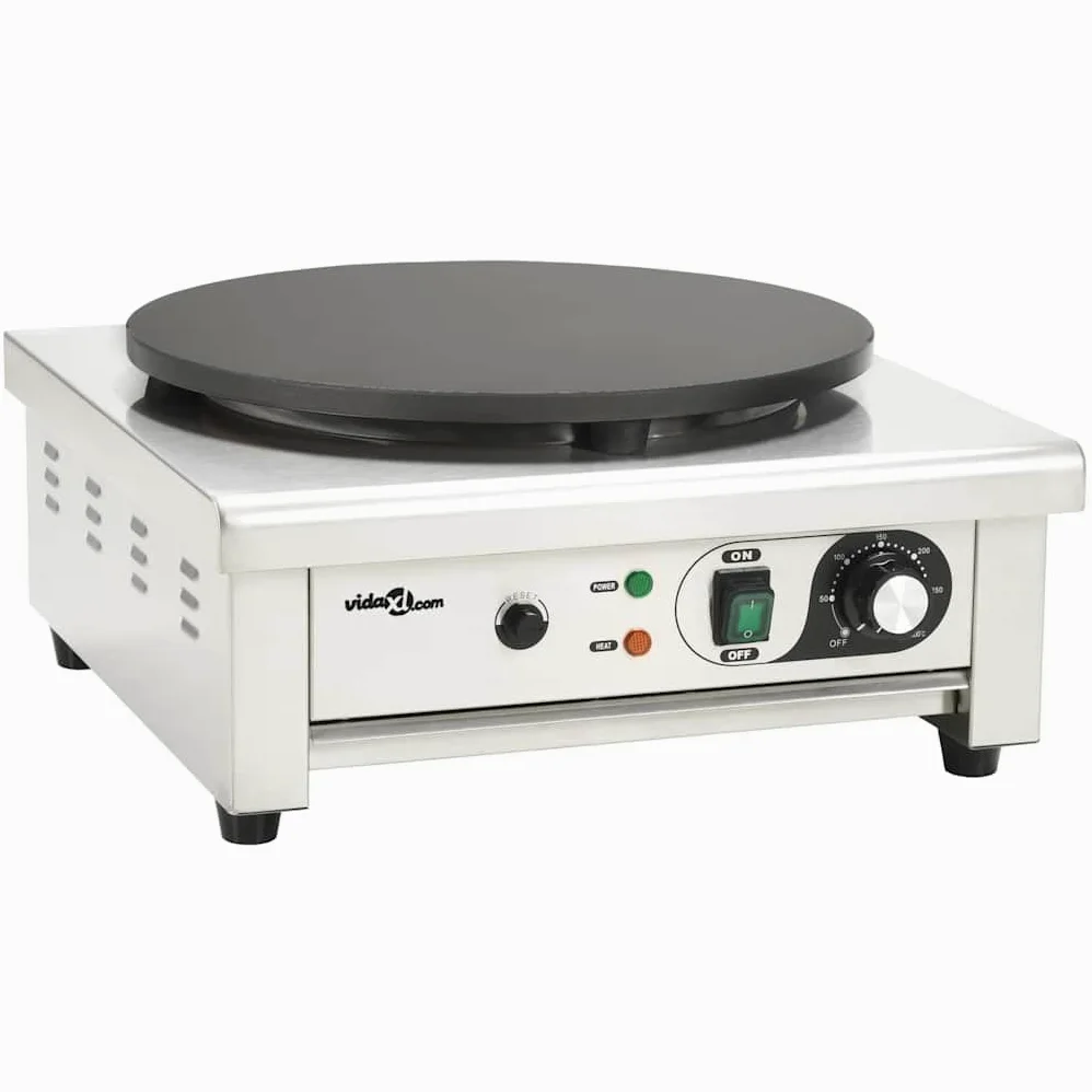 vidaXL Crepera con Bandeja Extraíble 40 cm 3000 W Placas Calentadoras Cocina