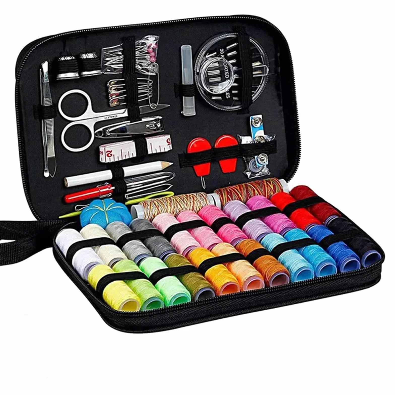 Kit de Costura de Viaje Kit de costura con hilos, agujas, bolsa almacenamiento, tijeras, cinta métrica, botones, portátil, for viajes, bricolaje, bordado, manualidades, caja(229PCS)