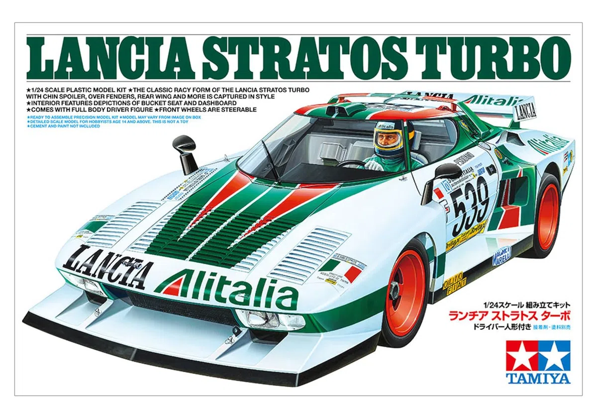 Tamiya 25210 1:24 Lancia Stratos Turbo - réplica Fiel, Kit de plástico, Manualidades, modelismo, Montaje, sin Pintar, Multicolor