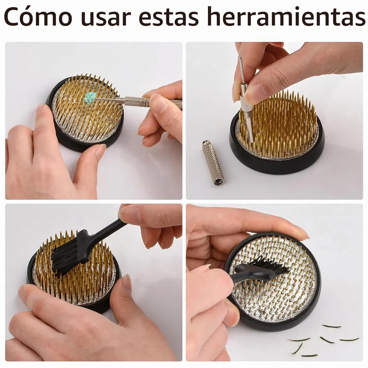 Suministros para arreglos florales CRAFFANCY, jarrón de cerámica ikebana profundo y redondo con ranita de flores Kenzan de 5 cm para arreglo floral y decoración del hogar, negro con manchas